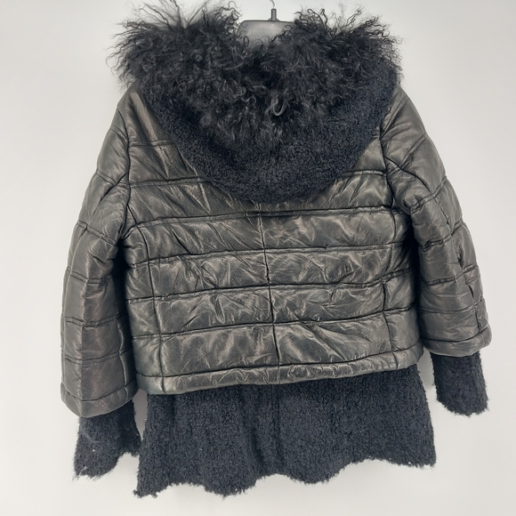 Roncarati lamb leather quilted bomber jacket with Alpaca Trim - Picture 5 of 16